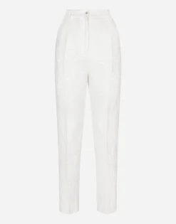 Floral brocade trousers
