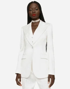 Floral brocade Turlington blazer
