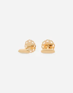 Floral enameled cufflinks