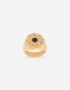Floral enameled ring