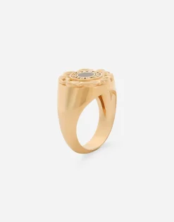 Floral enameled ring