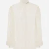 Floral lace turtle-neck blouse