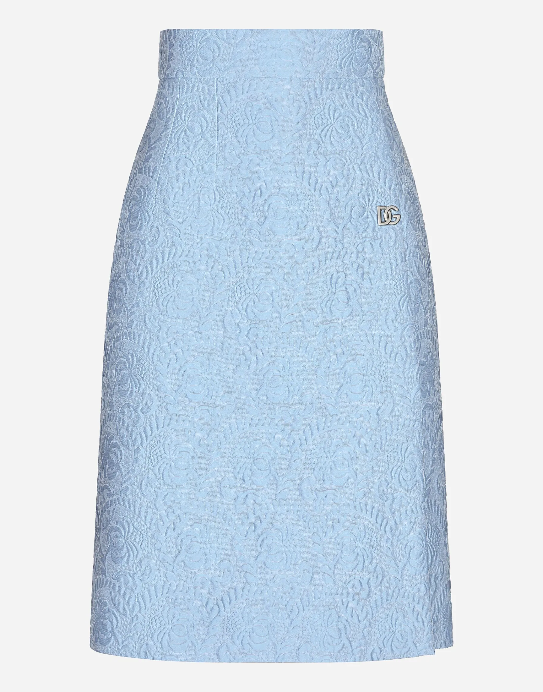 Floral quilted jacquard midi skirt with DG logo