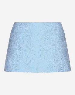 Floral quilted jacquard miniskirt