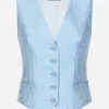 Floral quilted jacquard vest
