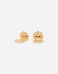 Floral rhinestone-detailed cufflinks