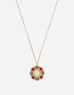 Floral rhinestone-detailed necklace