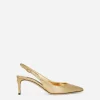 Foiled calfskin slingbacks