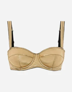 Foiled jersey balconette bra