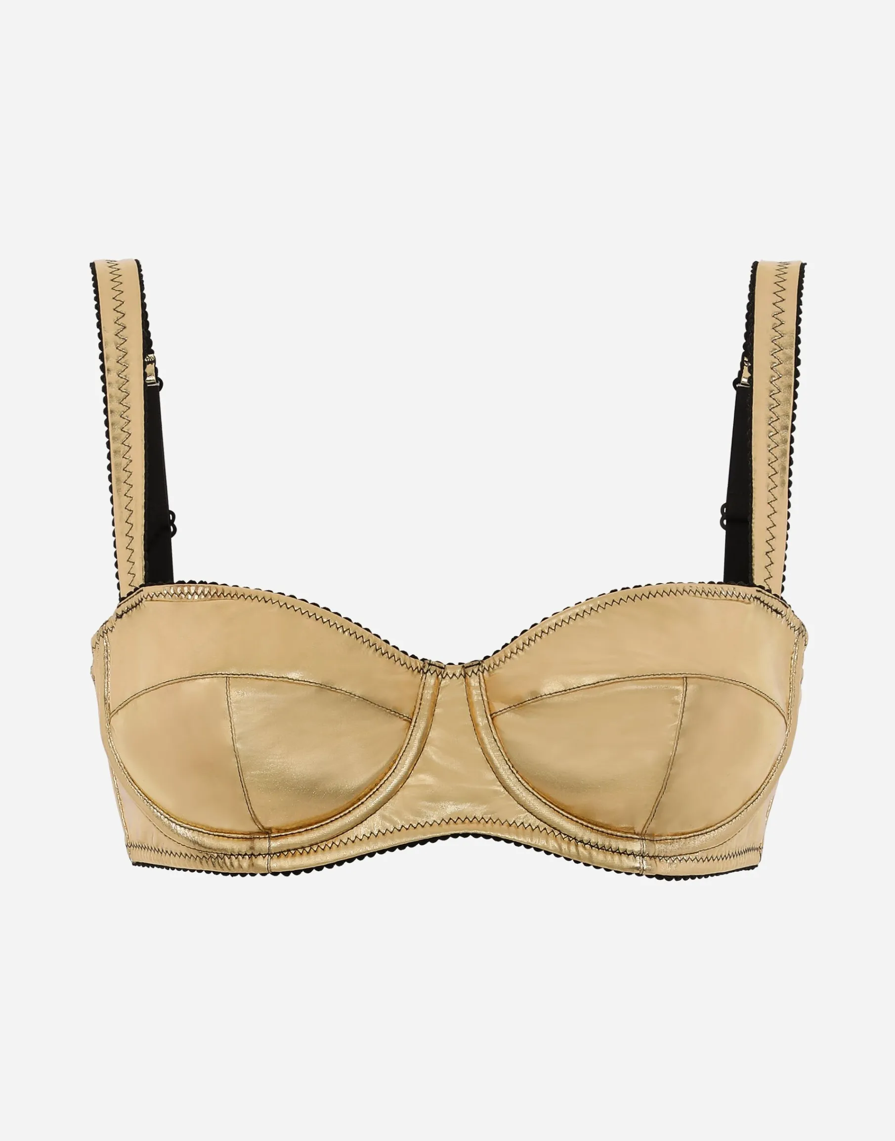Foiled jersey balconette bra