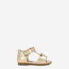 Foiled leather First Steps sandals