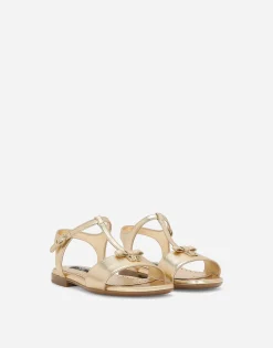 Foiled leather sandals