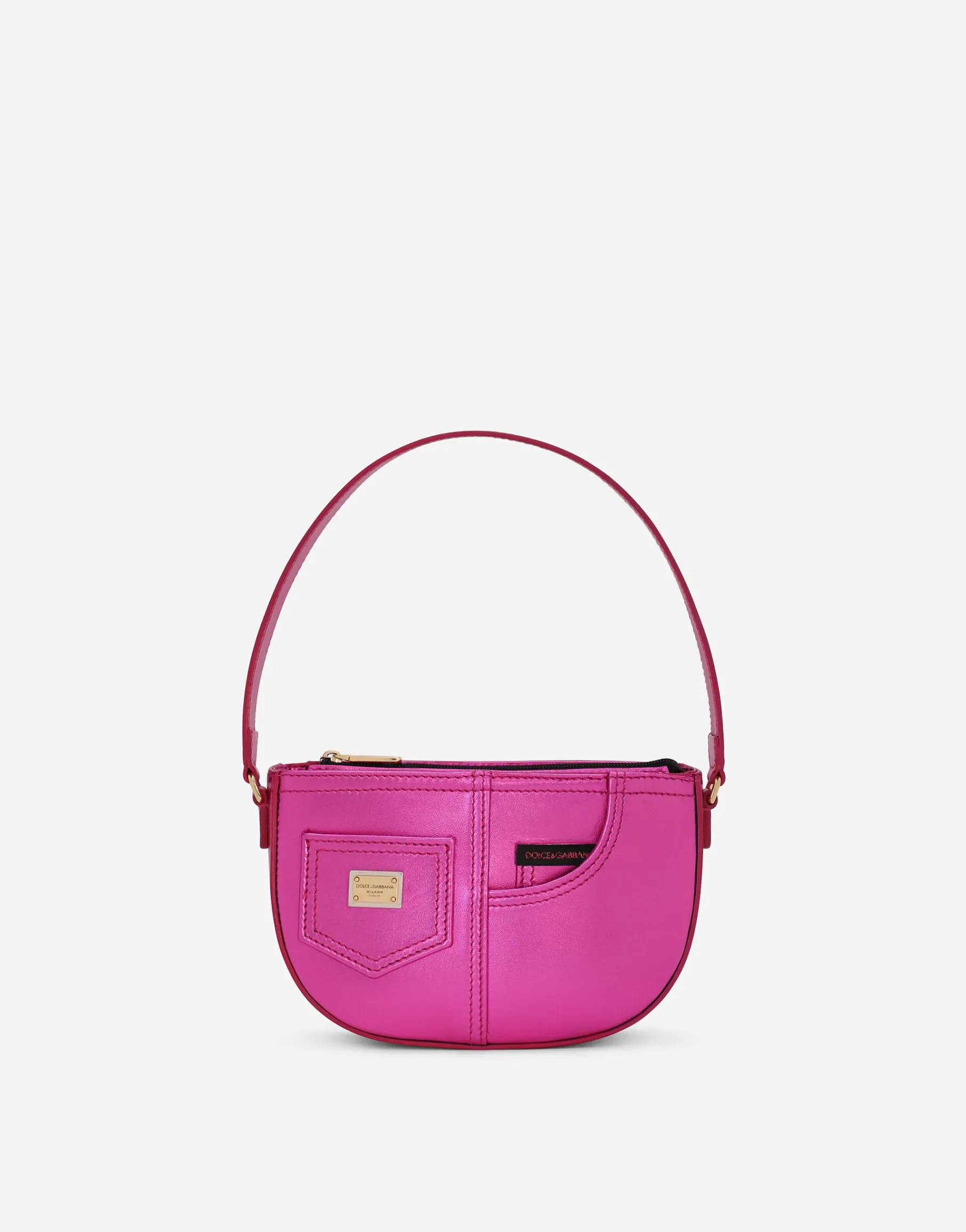 Foiled nappa leather shoulder bag