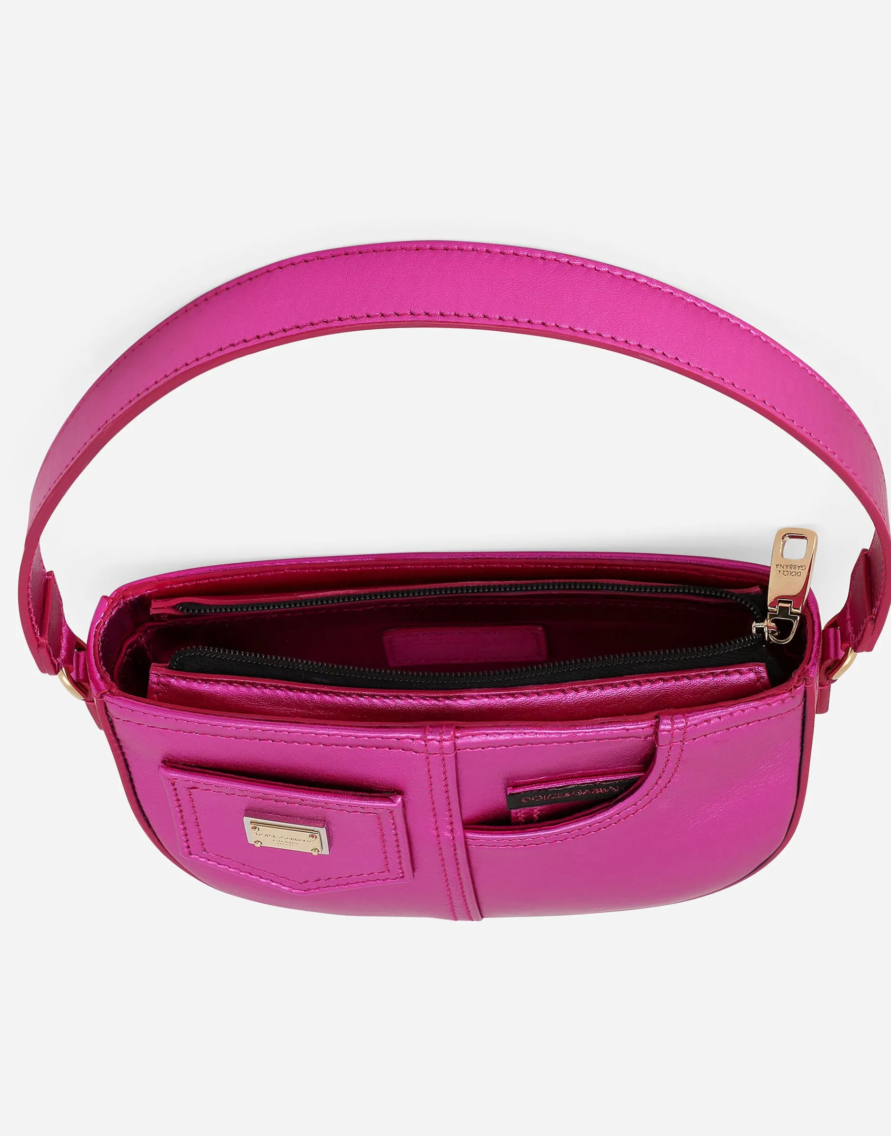 Foiled nappa leather shoulder bag