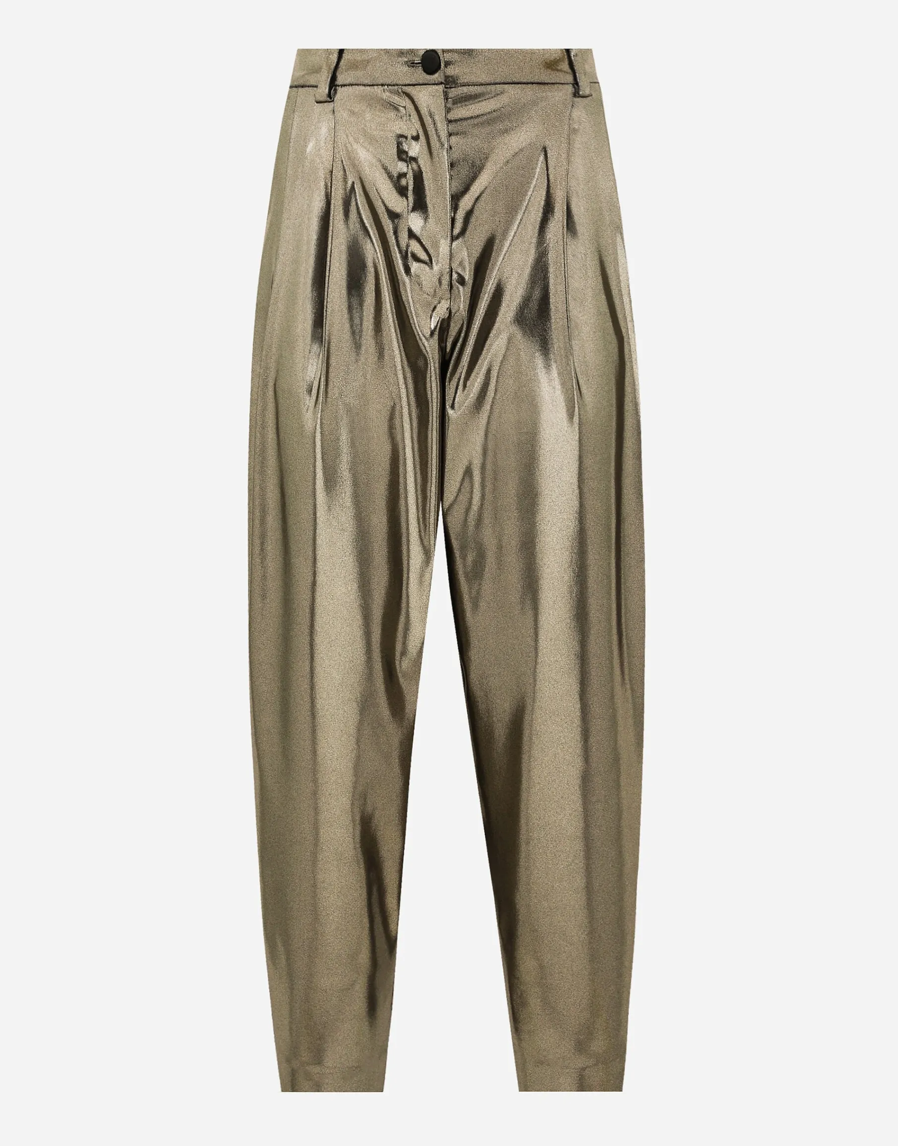 Foiled stretch satin pants