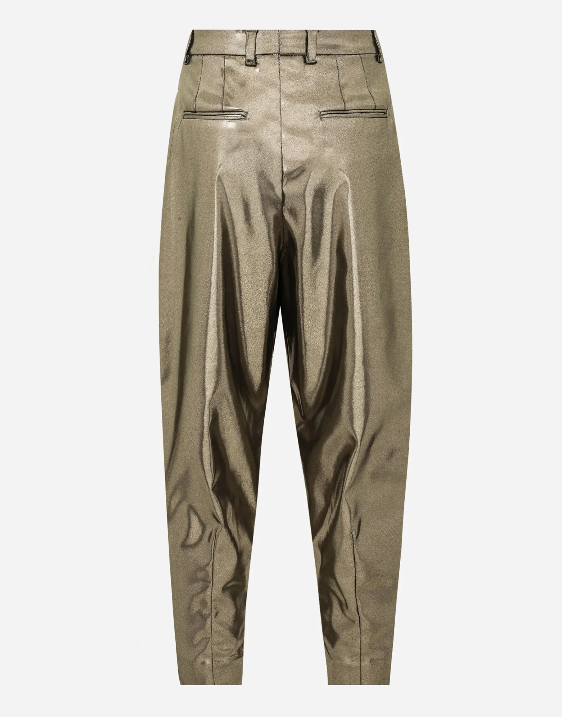 Foiled stretch satin pants