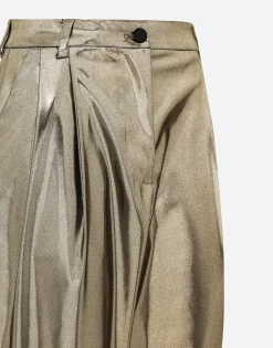 Foiled stretch satin pants