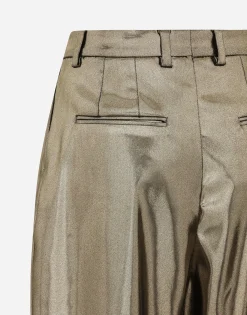 Foiled stretch satin pants