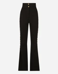 Full Milano pants with buttons down the side