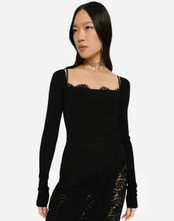 Full-fashioned viscose sweater