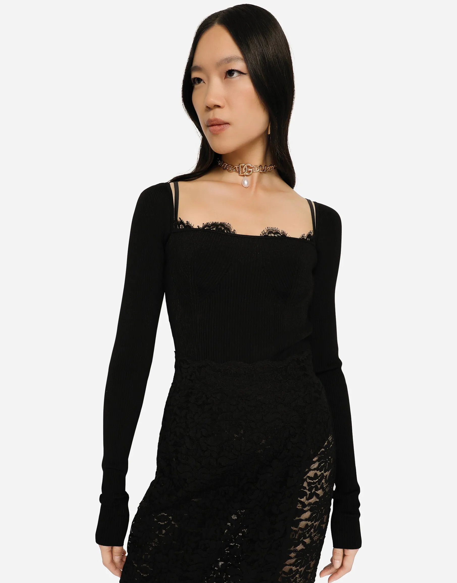 Full-fashioned viscose sweater