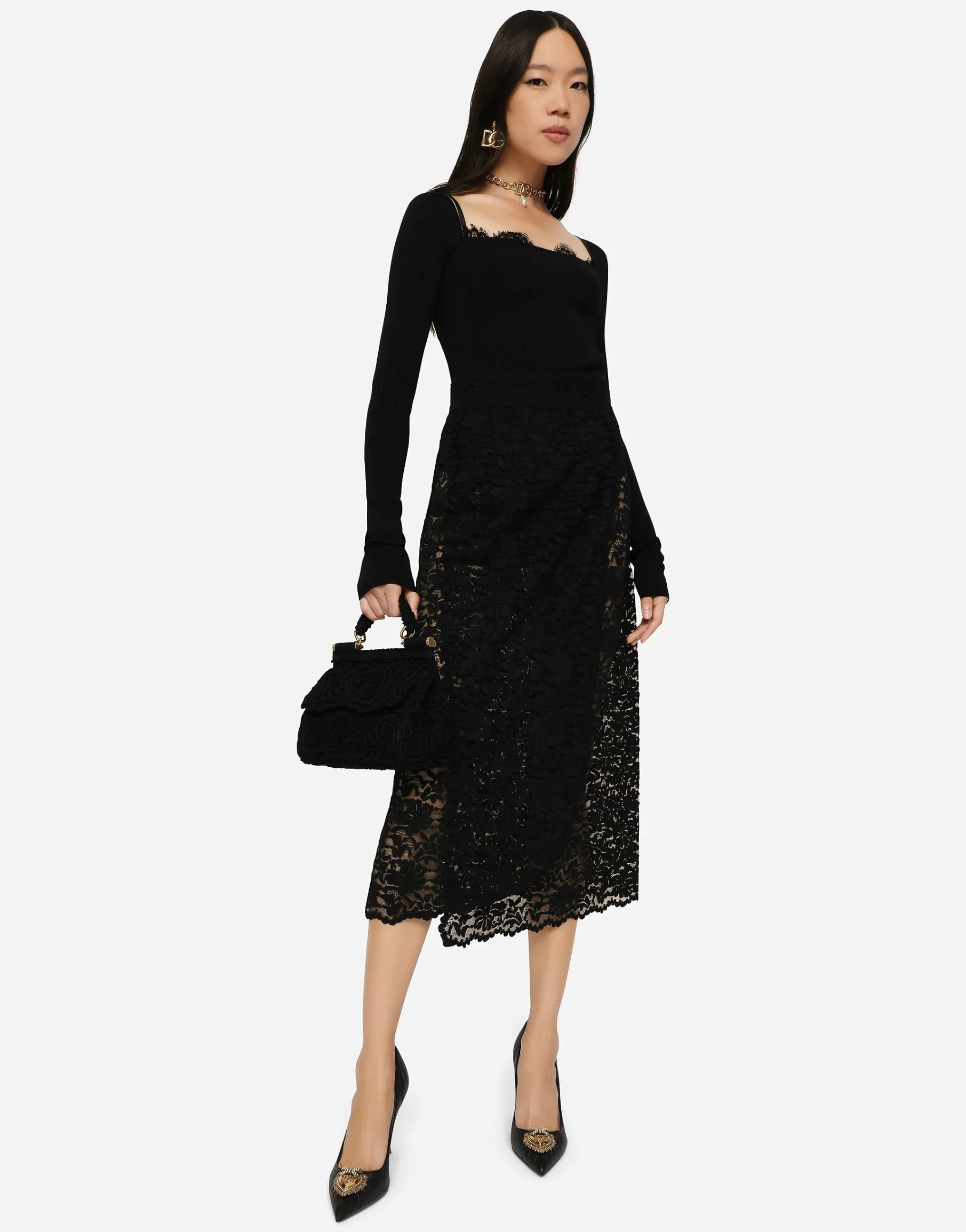 Full-fashioned viscose sweater