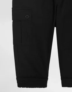 Gabardine cargo pants with branded tag