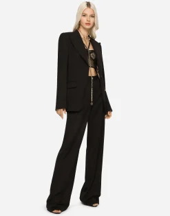 Gabardine palazzo pants