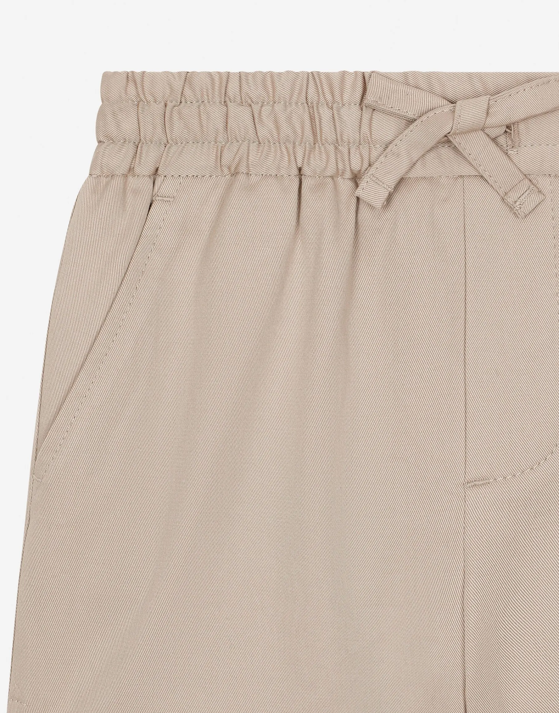 Gabardine shorts with branded label