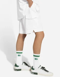 Gabardine shorts with side pockets