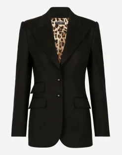 Gabardine Turlington jacket with top-stitching