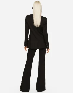 Gabardine Turlington jacket with top-stitching