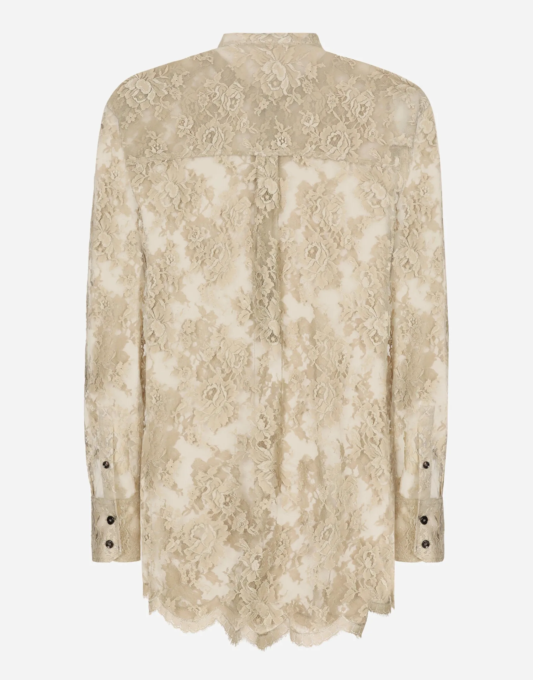 Galloon lace shirt with Mandarin collar