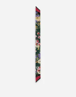 Garden-print twill headscarf (6 x 100)