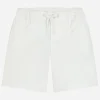 Garment-dyed gabardine shorts