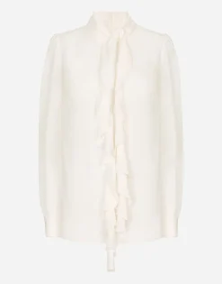 Georgette blouse with ruches