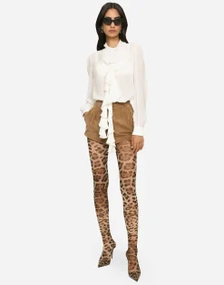 Georgette blouse with ruches