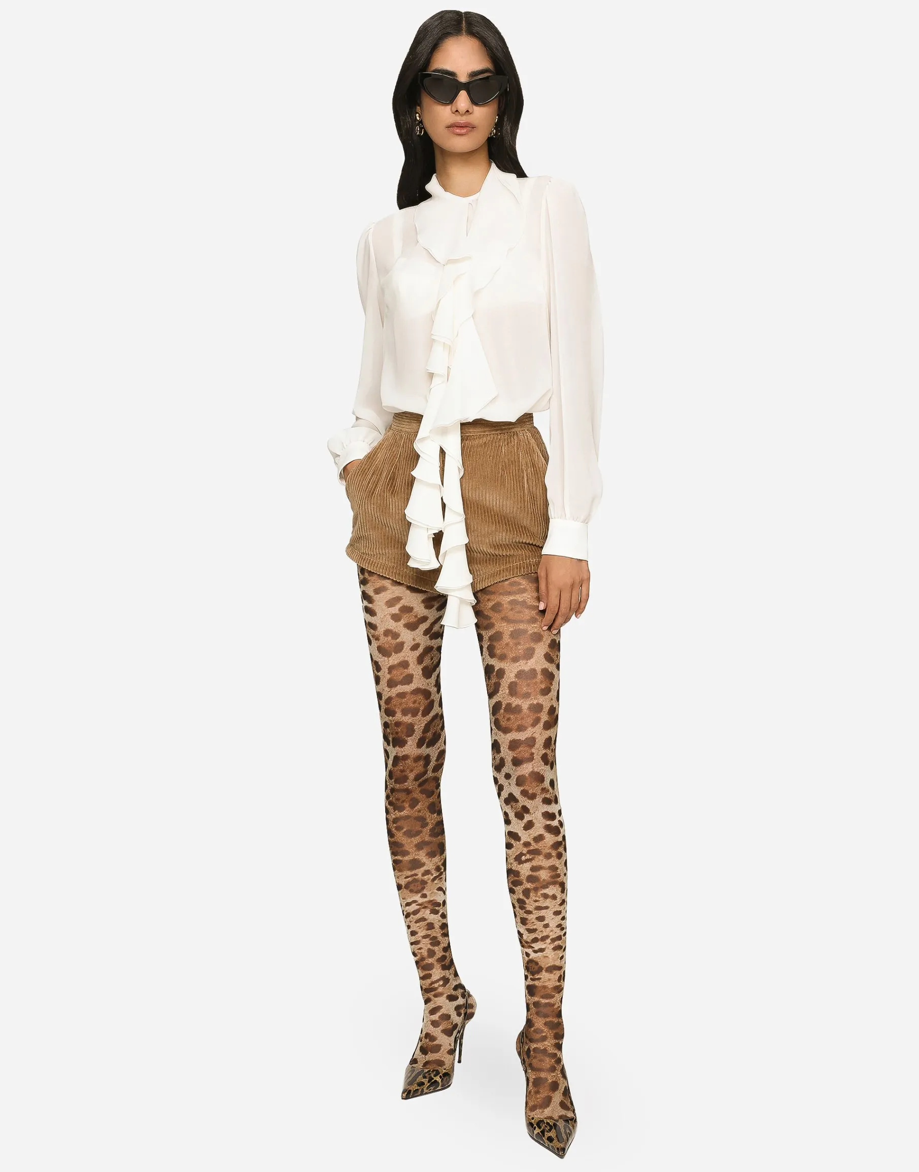 Georgette blouse with ruches