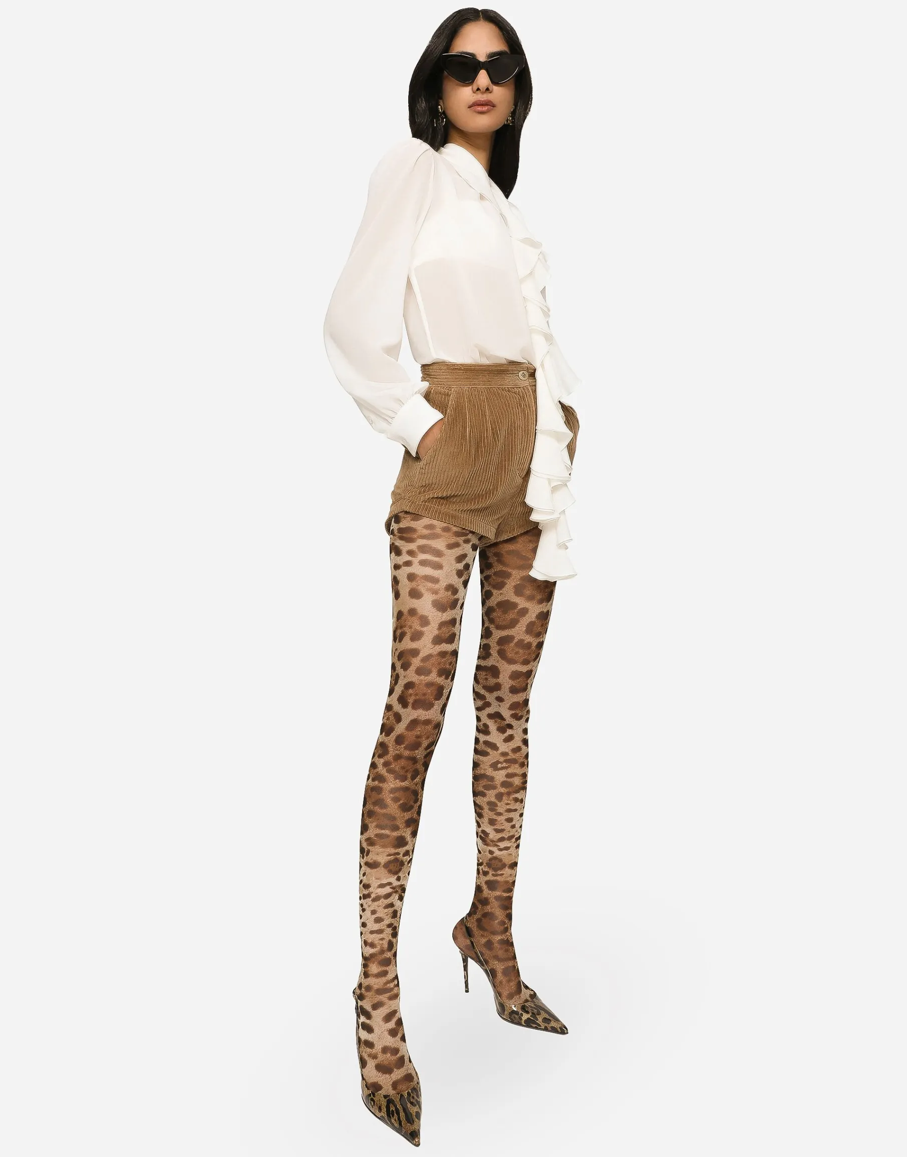 Georgette blouse with ruches