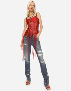 Girly jeans with ripped details