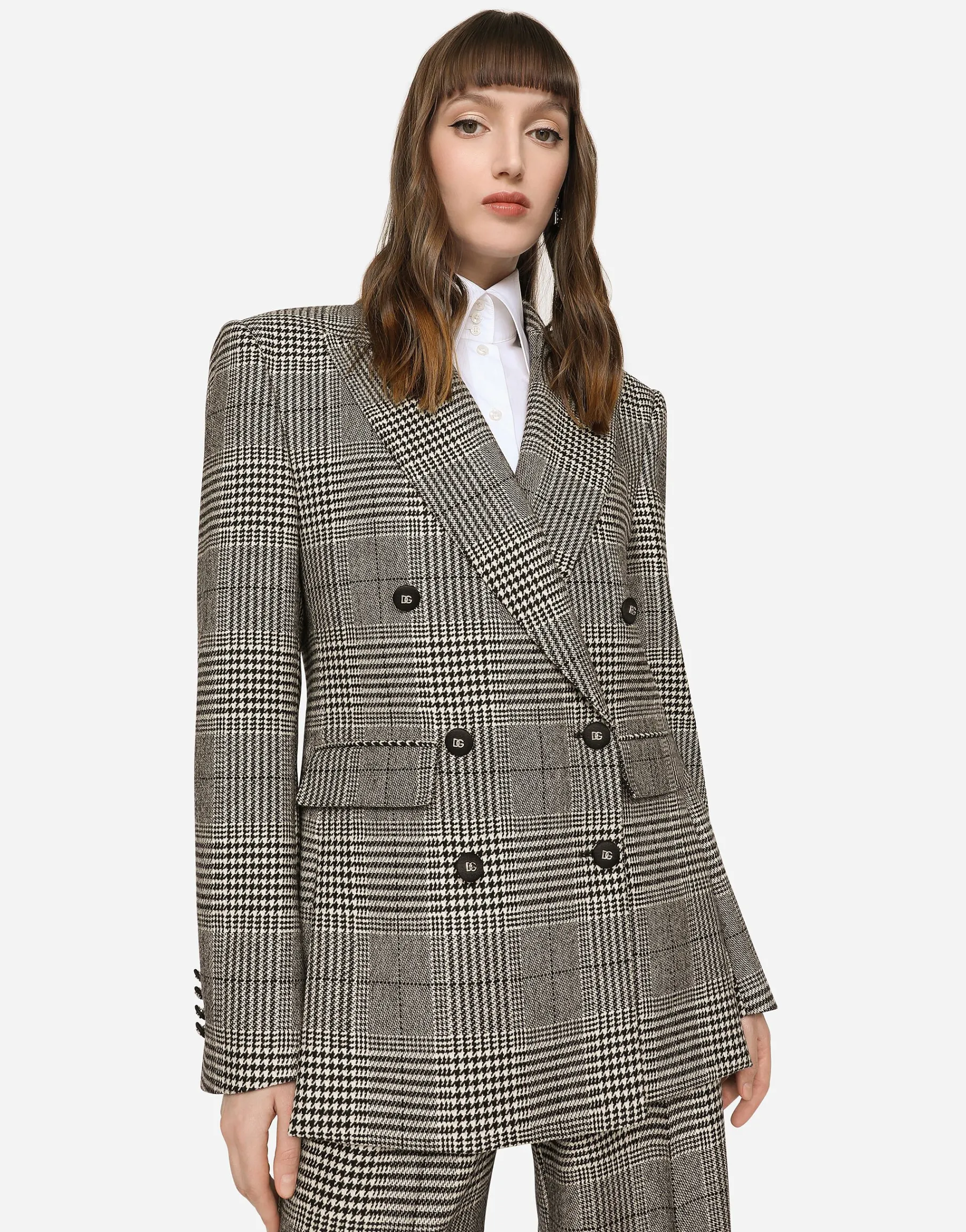 Glen plaid jacket with vents