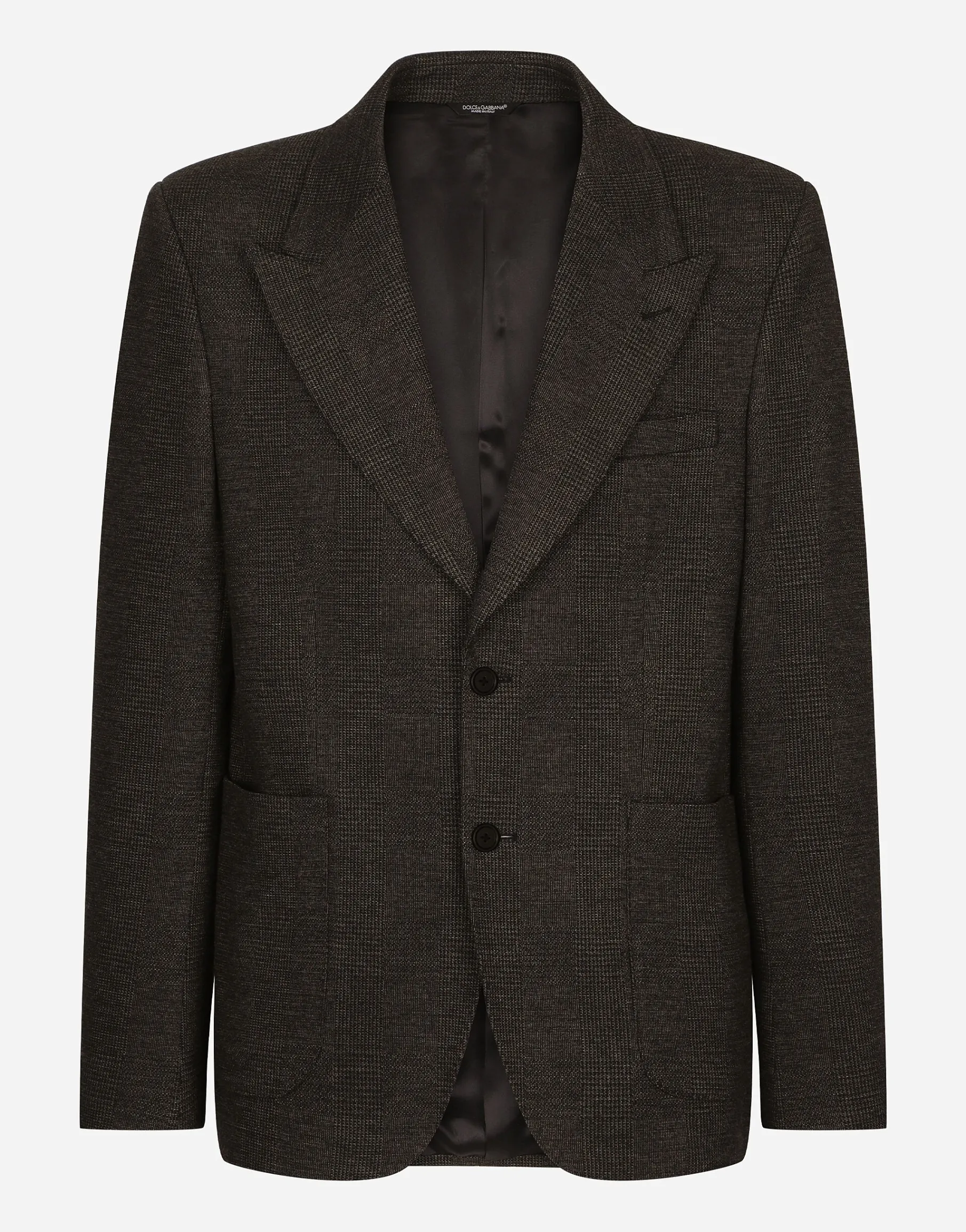Glen plaid stretch jersey jacket
