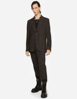 Glen plaid stretch jersey jacket