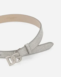 Glittery fabric belt