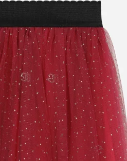 Glittery-print tulle skirt