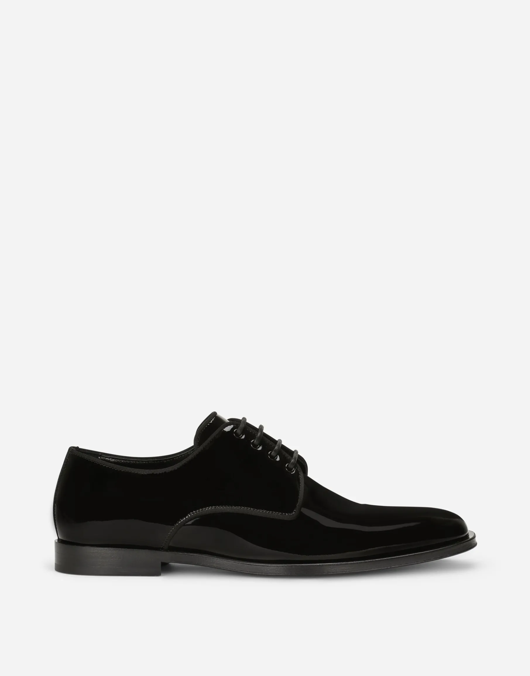 Glossy patent leather derby shoes