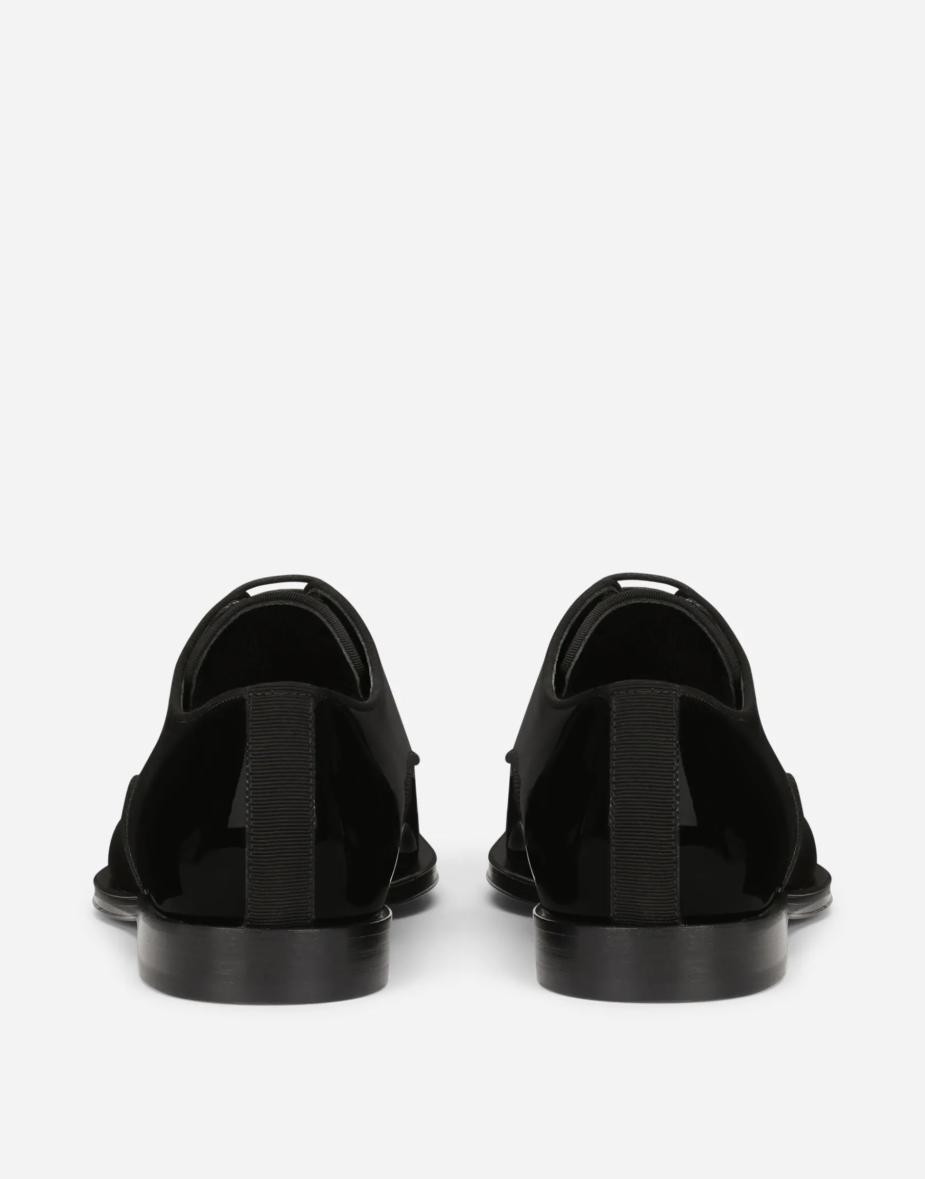 Glossy patent leather derby shoes