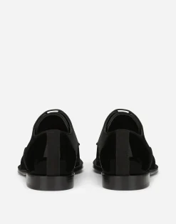 Glossy patent leather derby shoes