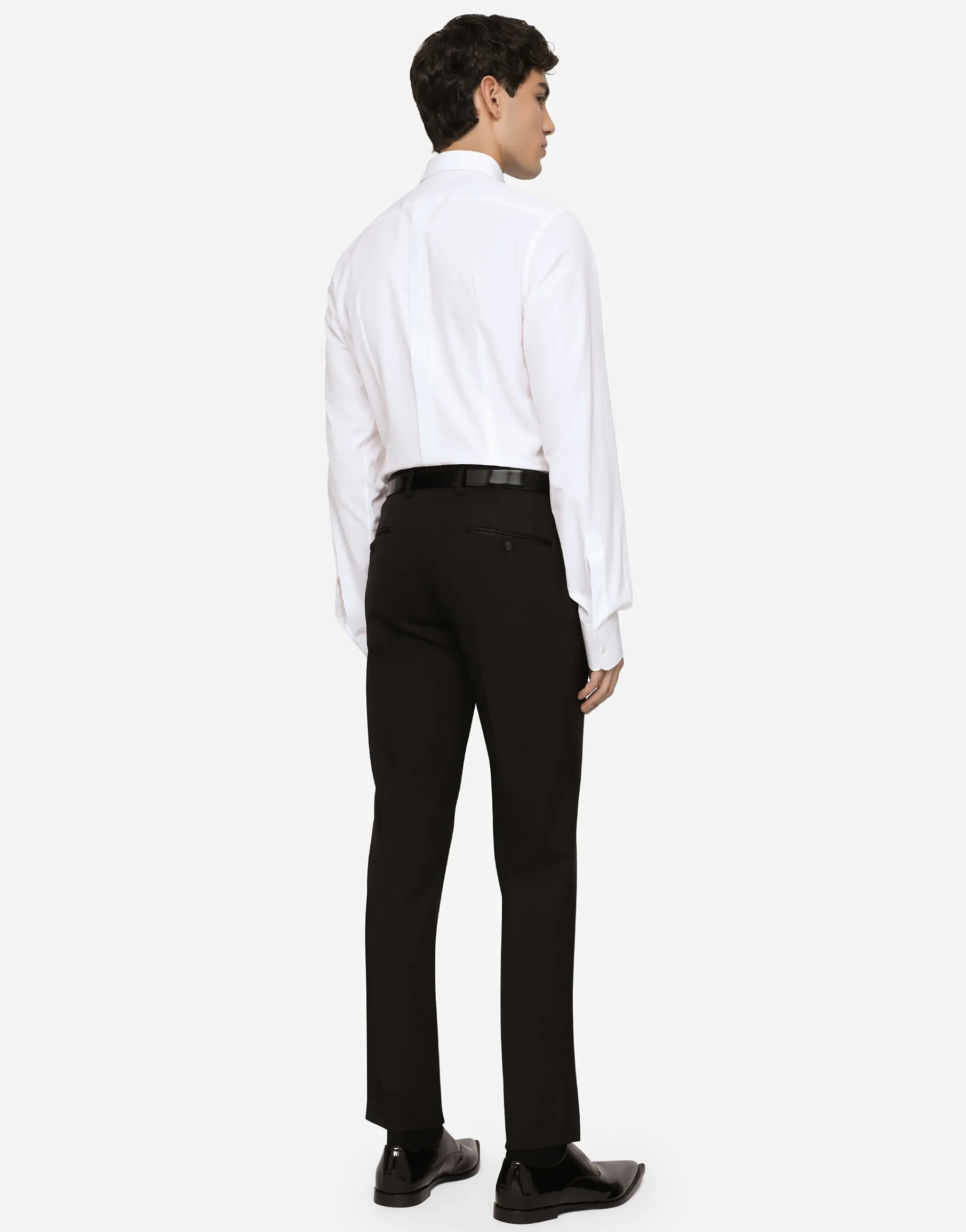 Gold fit tuxedo shirt in cotton poplin