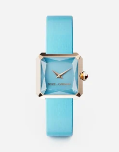 Gold watch with silk strap
